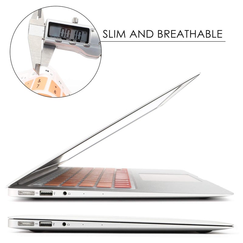 Allinside Orange Ombre Keyboard Cover Skin for MacBook Pro 13" 15" 17" (2015 or Older Version), MacBook Air 13" A1369/A1466, Older iMac Wireless Keyboard MC184LL/B - Image 3